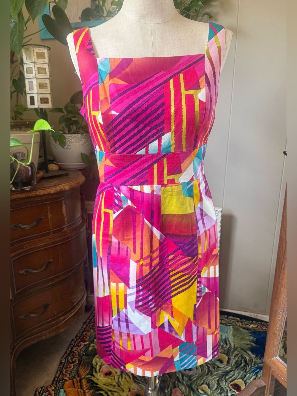 Jones New York Sleeveless Colorful Sheath Dress, Size 14